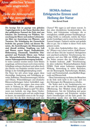 2008-10, Nordstern, HOMA-Anbau: Erfolgreiche Ernten und Heilung der Natur